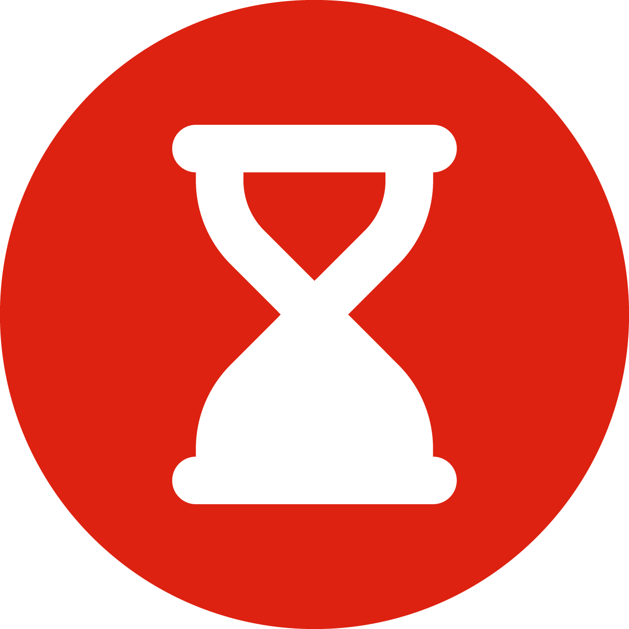 An icon of a half empty hourglass
